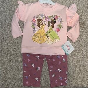 NWT Disney Baby princess 2 piece set sz 6-9 months